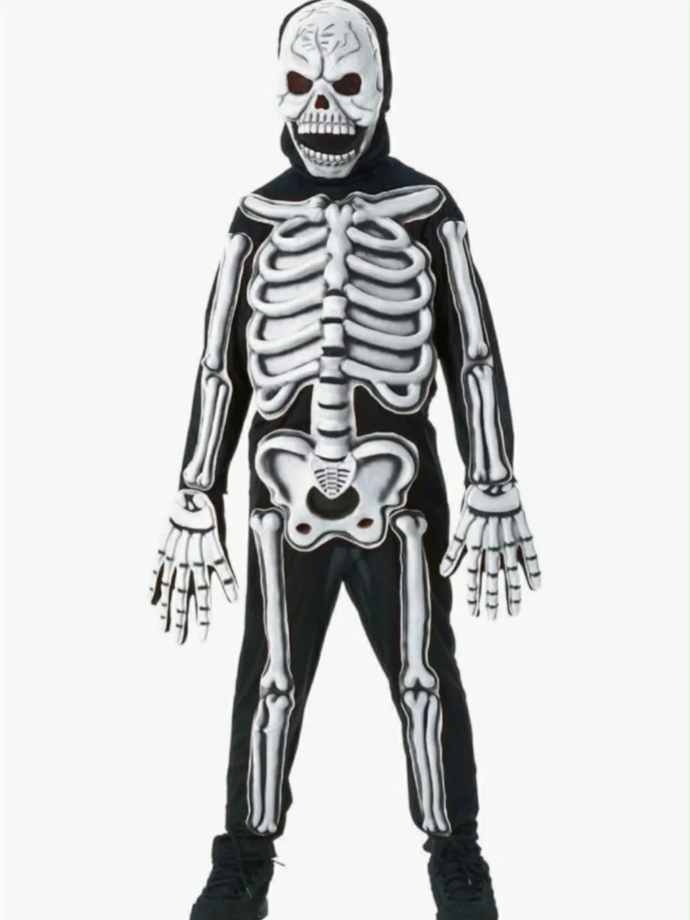 Rubies Horrorland Kids 3D Black Skeleton Costume glow in the dark - Picture 1 of 5